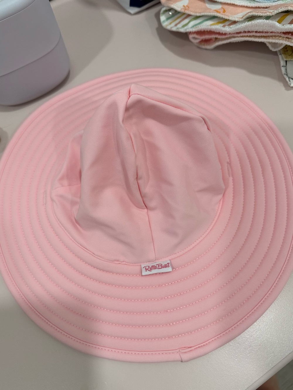 Ruffle Butts pink sun hat